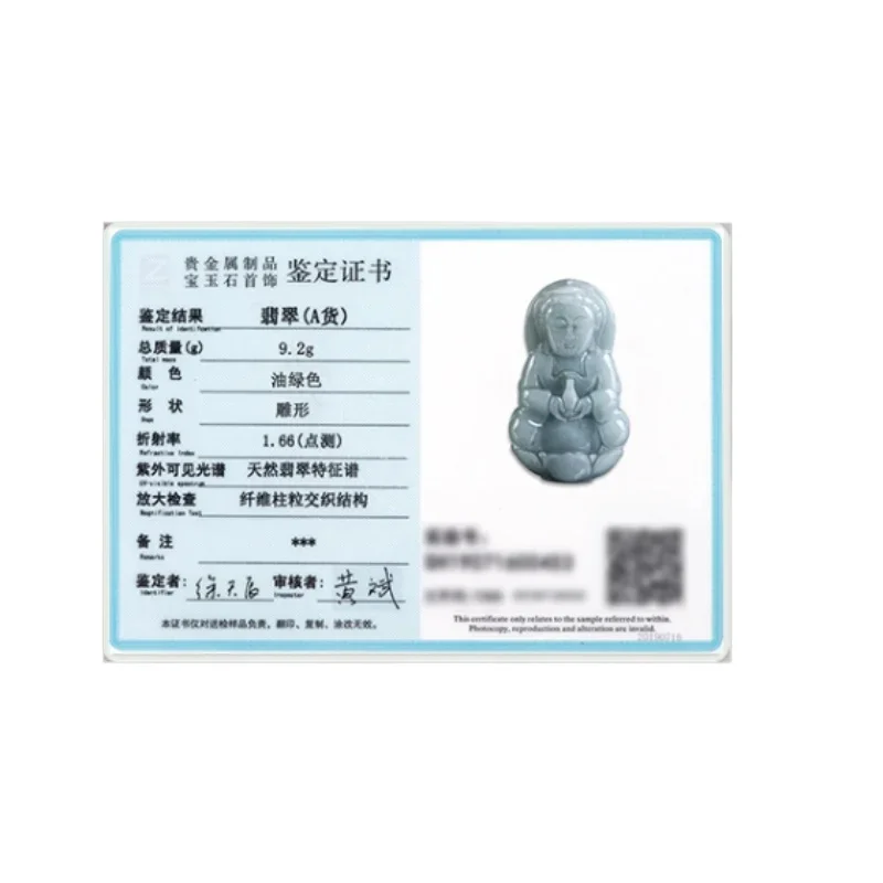 Natural A-grade Jade Blue Water Medium Guanyin Buddha Statue Pendant Jewelry for Men's Gifts Women's Ice Jadeite Charms Jewelry