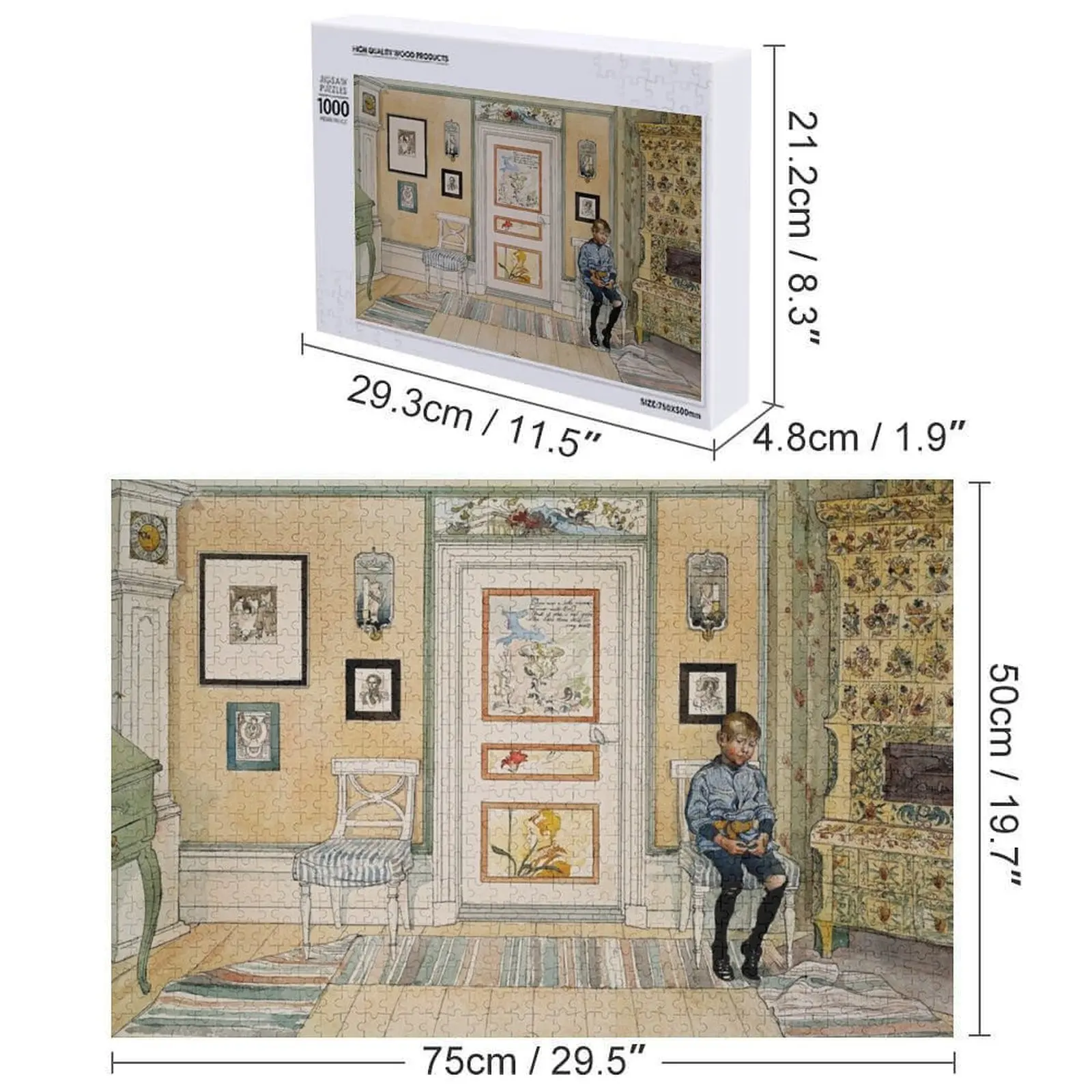 In the Corner - Carl Larsson Jigsaw Puzzle Puzzle personalizzato regalo in legno