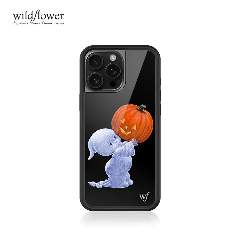 

New Wildflower Ins Little ghost Phone Case For iPhone 17 12 13 14 15 16Pro Max Plus Halloween Little ghost jack-olantern Cover﻿