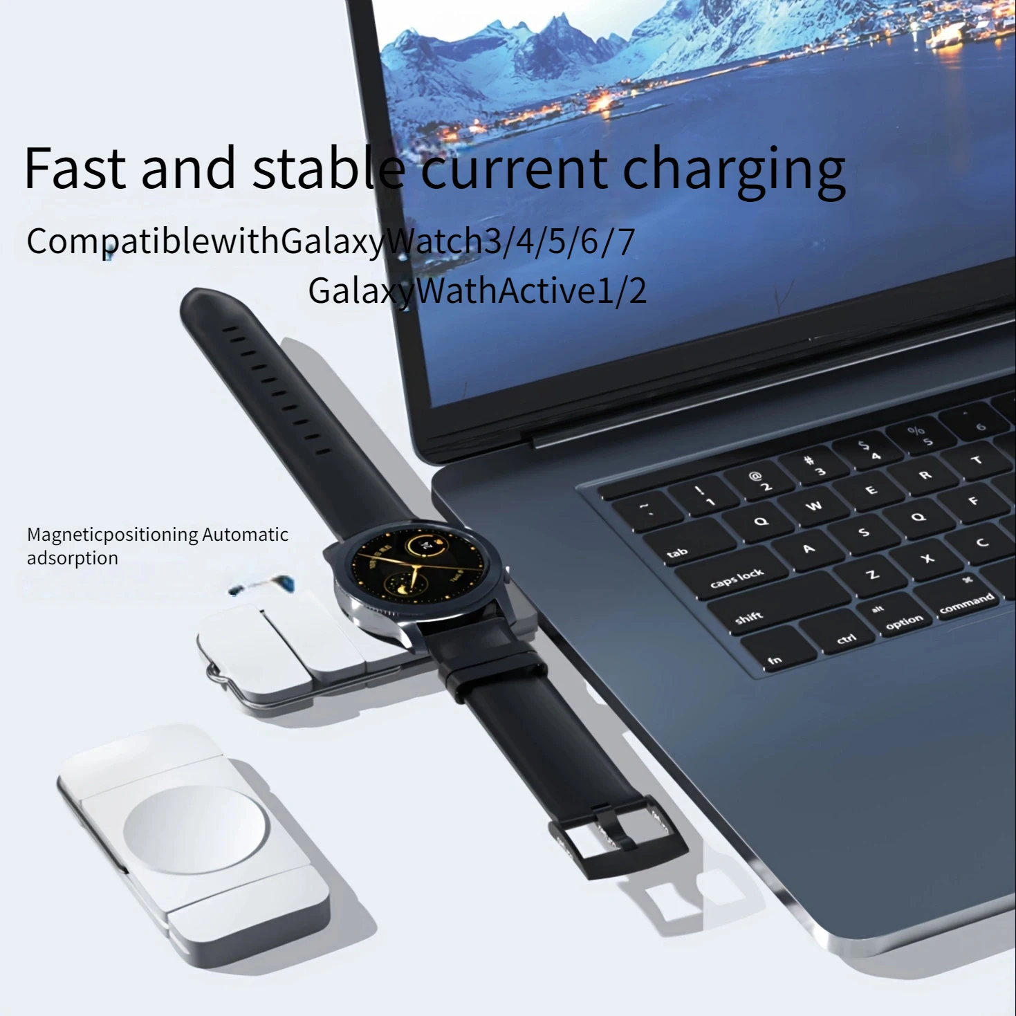 Беспроводное зарядное устройство с двумя входами USB-A/USB-C Универсальная зарядка для Galaxy 3/4/5/6/7 Active1/2 Беспроводное зарядное устройство для путешествий Беспроводное зарядное устройство с двумя входами USB-A/USB-C Универсальная зарядка для Galaxy 3/4/5/6/7 Active1/2 Беспроводное зарядное устройство для путешествий