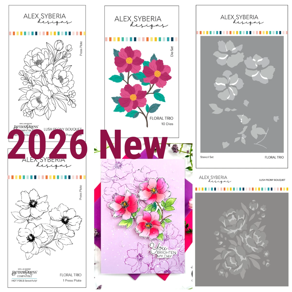 

Metal Cutting Dies Hot Foil Stencils Scrapbooking Supplies DIY Make Photo Album Mould Embossing Lush Peony Bouquet Floral Trio