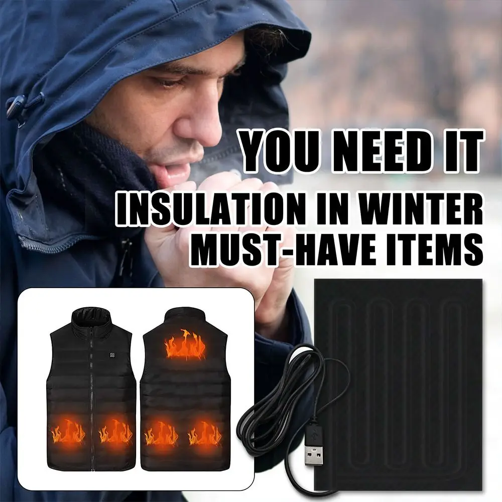 New For Vest Jacket With 3 Gear Heating Warmer Pad USB Heater Pad Clothes Heater Pad Electric Heating Sheet