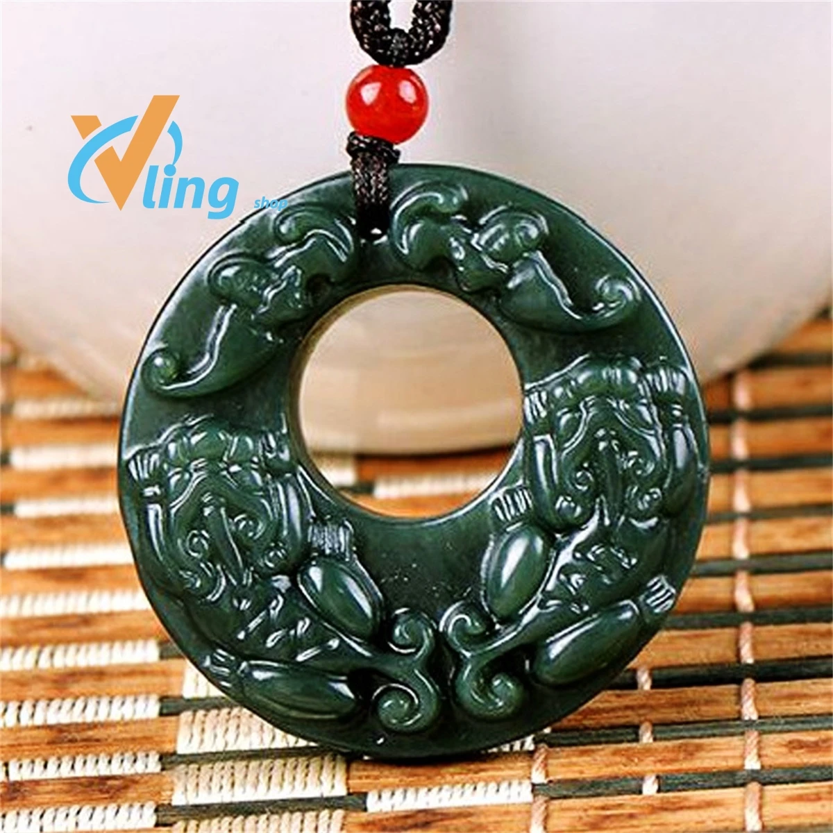 Wholesale Of Jade Handicrafts Double Pixiu Safety Buckle Jade Pendant HotanRetro Simple Women MenJewelry Exquisite Fashion Gift