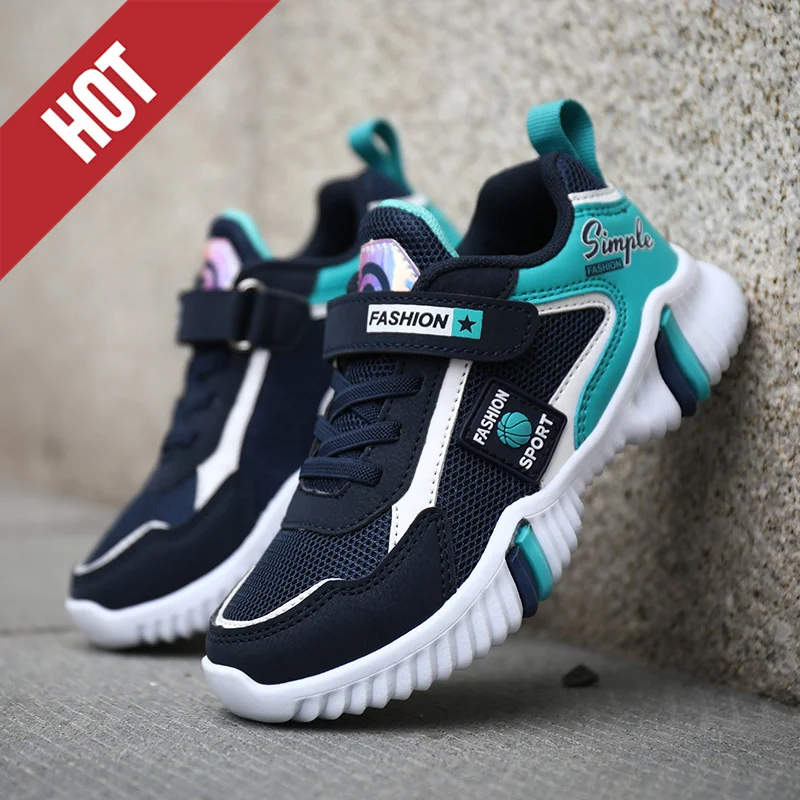 รองเท้าวิ่งเด็กผู้ชายแบบตาข่าย น้ำหนักเบา ระบายอากาศได้ดี สวมใส่สบาย ไม่ลื่น สำหรับเด็กผู้หญิง รองเท้าลำลองสำหรับวิ่ง เดิน รองเท้าผ้าใบเด็ก