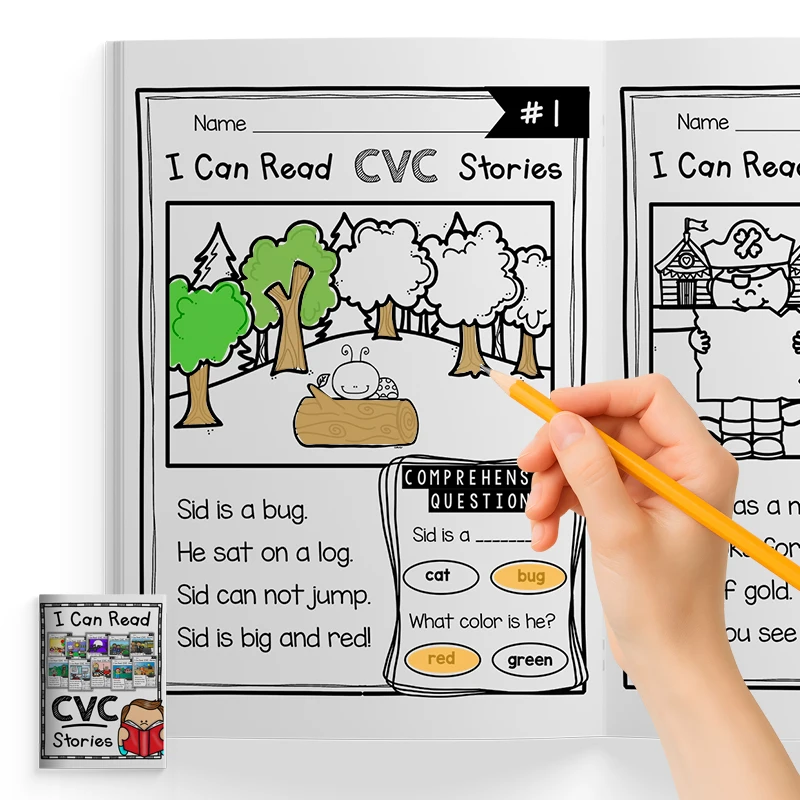 

1pc - "I can read cvc stories" - reading workbook - suitable for children over 3 years old - a good helper for school and ho