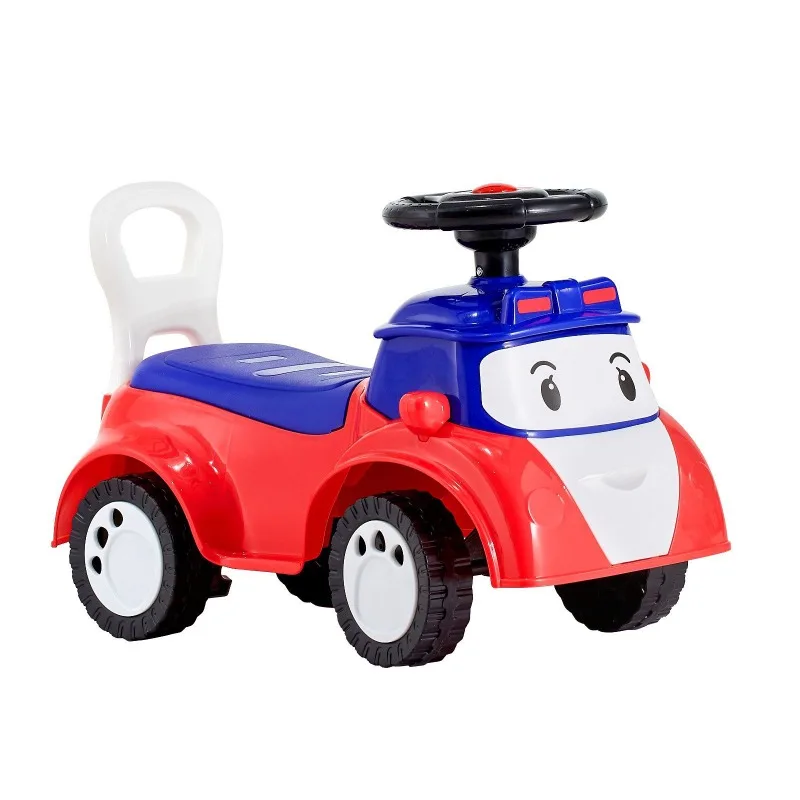 幼児用乗用玩具、プッシュカー、音楽収納、耐荷重55ポンド、足踏み式歩行器、安全で丈夫な子供用おもちゃの車、赤、男の子と女の子向け