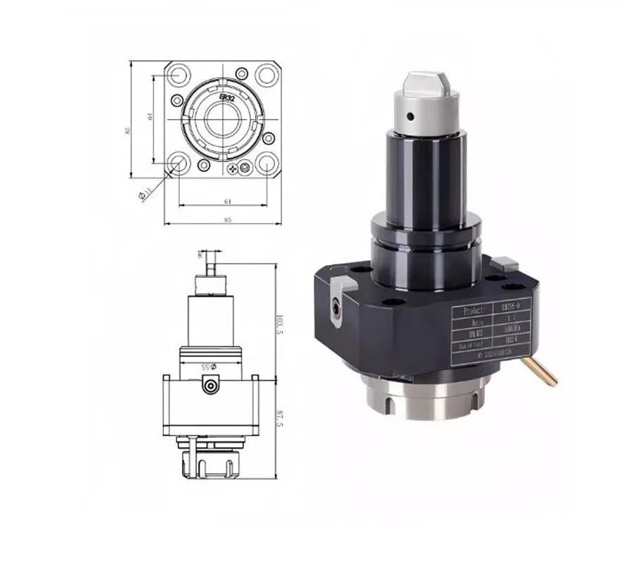 

Токарно-фрезерная насадка BMT55-0-ER32, держатель инструмента для токарного станка, радиальный, с отверстием 64x64 мм