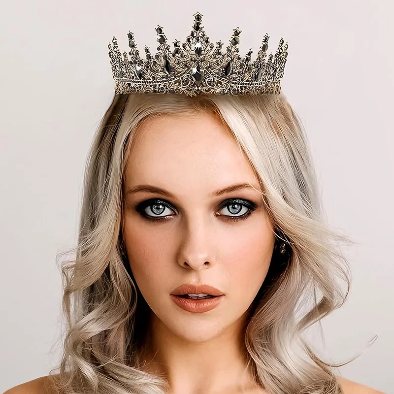Fashion Crystal Queen Crown Wedding Cosplay Costume Headband Rhinestone Tiara for Women Prom Birthday Party Christmas Gifts