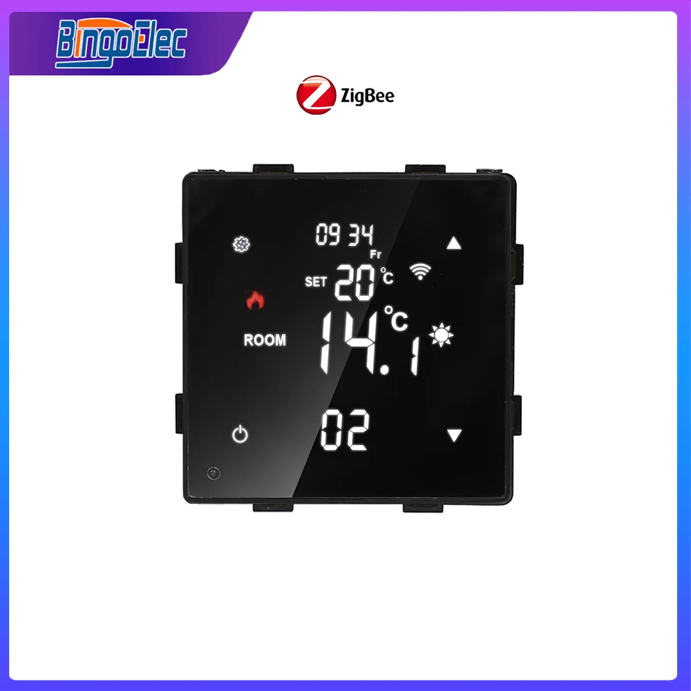 Bingoelec ZigBee Touch Screen Thermostat Module for Electric Floor Heating Water Boiler Temperature Remote Controller Alexa