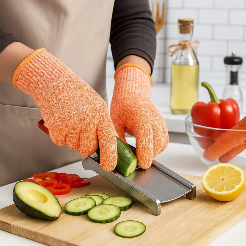 

5 Level Anti-cut Gloves HPPE Stab Resistant Safety Work Gloves Professional Wear-Resistant Labor Protection Gloves Kitchen