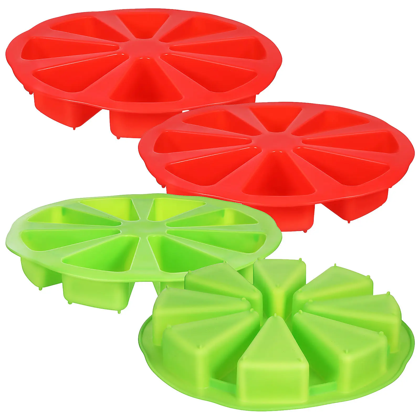 4Pcs Silicone Triangle Cake Mold Baking Tools for Homemade Cakes Bread Chocolate Jellies Ice Treats Easy Release Portioning
