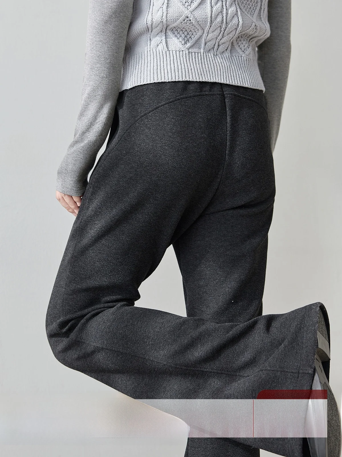 

Deep Grey Casual Pants Women's High Waist Belted Drape Slimming Spring 2026 New Style Commute Korean Style Flared Pants