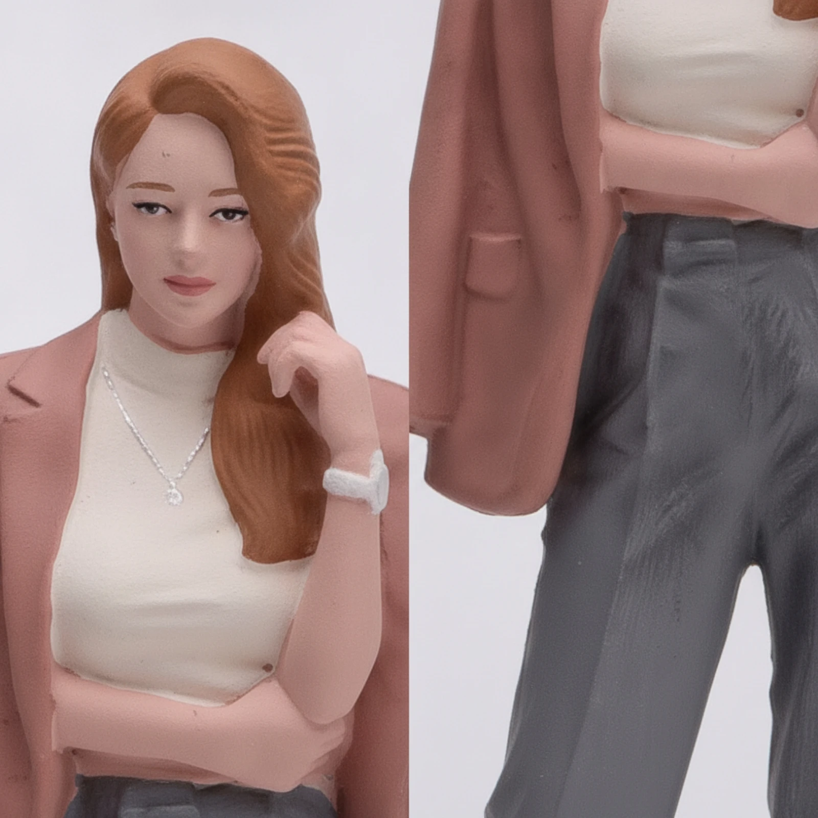 Miniature Female Figure Realistic Mini Woman Figure Figurine Compact for Hobbyists, Dioramas, Desktop Display