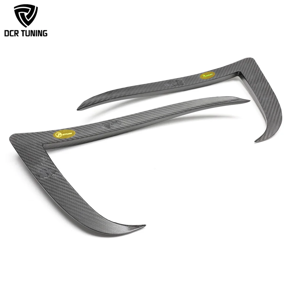 Dry Carbon Fiber Front Fog Light Canards for Tesla Model S 2023+ Bumper Splitter Carbon Body Kits 2 PCS/SET