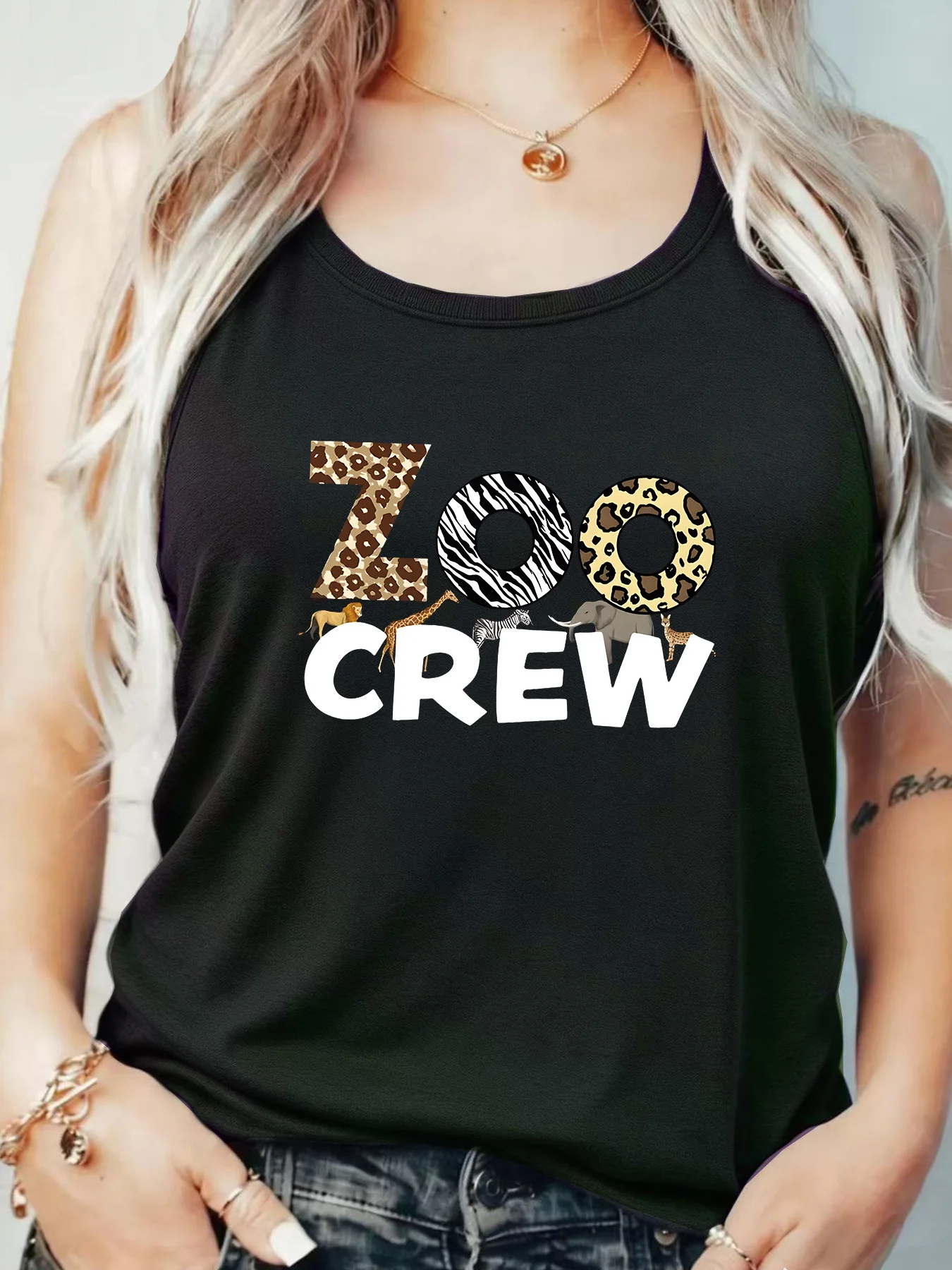 

Loose Fit Printed Pocket T-Shirt for Women with Ribbed Collar round Neck 1-8XL plus Size Comfortable Casual Vest