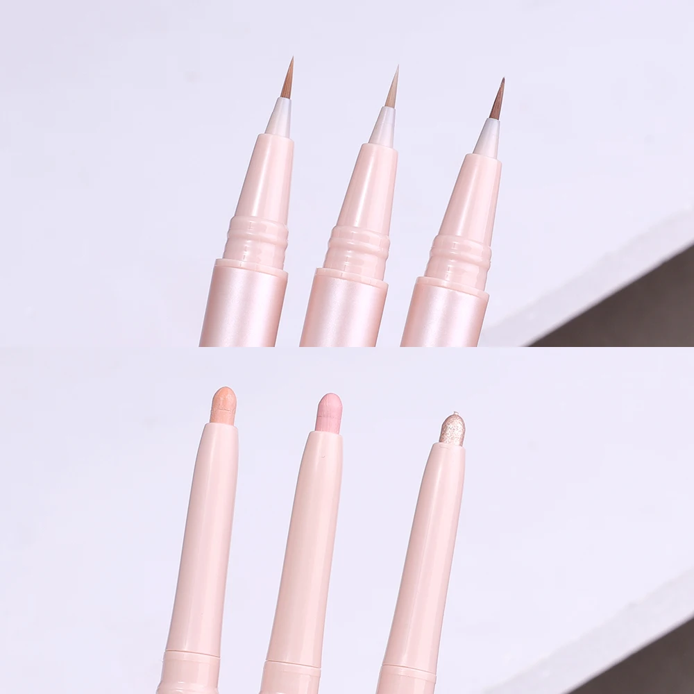 Matte Pearlescent Lying Silkworm Pen Double Head Waterproof Smooth Tea Brown Glitter Eyeshadow Brighten Silkworm Eye Makeup Tool