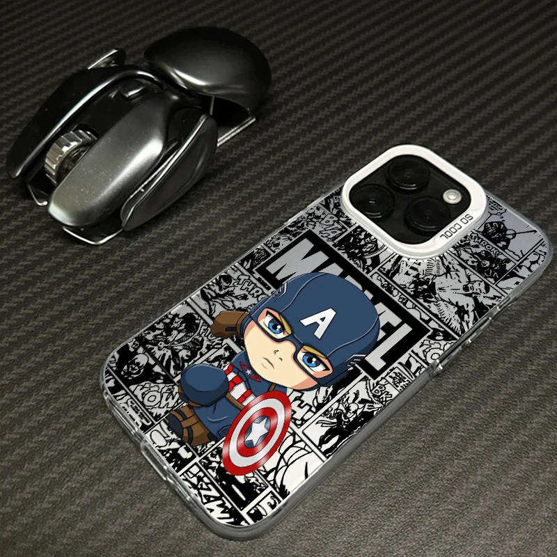 SpiderMan Deadpool Heroic Anime For Apple iPhone 15 14 13 12 11 XS XR X Pro Max Plus Colorful Silver Funda Phone Case