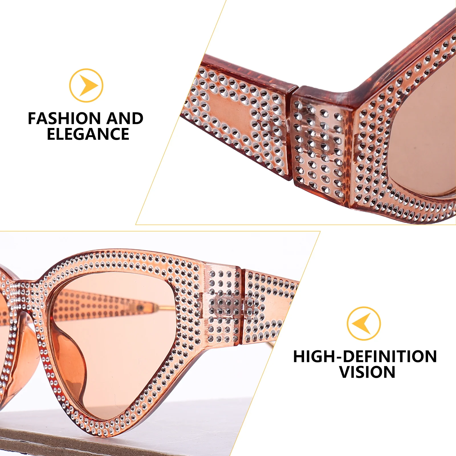 

1 Pair Women'S Uv Protection Metal Frame Sunglasses Inlaid Fake Diamonds Stylish Beach Eyewear Outdoor Fashion Accessories