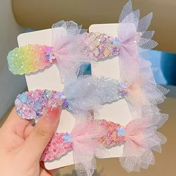 Glitter Mermaid Princess Hairpins Sequins Cute Cartoon Hair Clips For Baby Girls Hair Clip Headdress Accessories