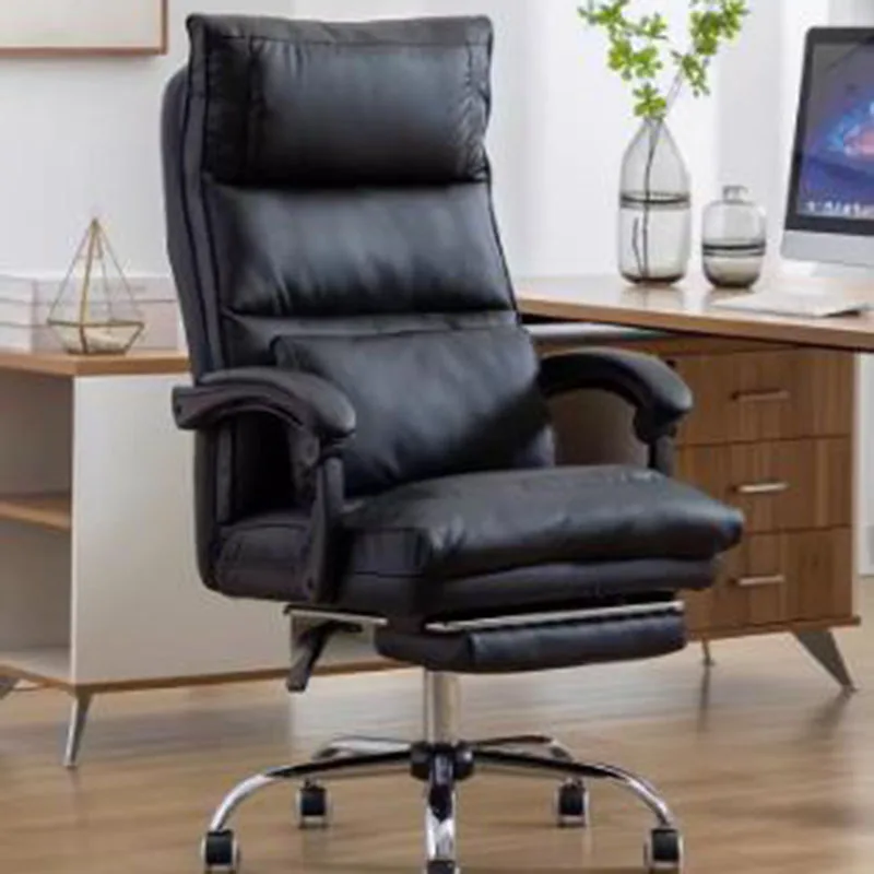 Study Recliner Office Chair Computer Swivel Leather Rolling Comfy Accent Office Chair Lounge Chaise De Bureaux Furniture HDH