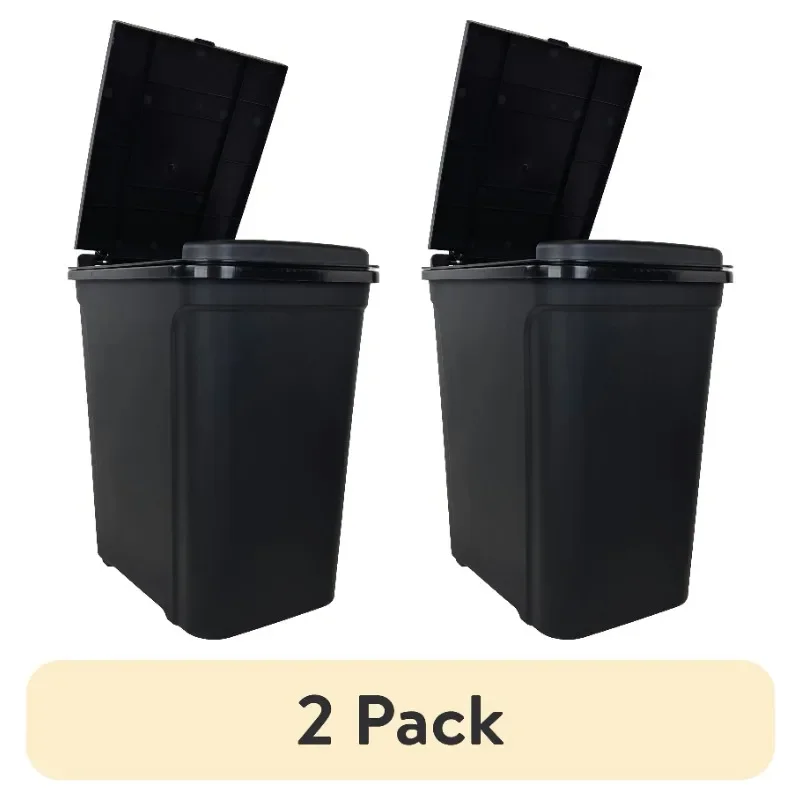 

Hot Sale.NEW (2 pack) 7.6 Gallon Kitchen Trashcan, Plastic Touch Top Lid Trashcan, Black, Size: 14.17" L x 10.62" W x 16.92" H-