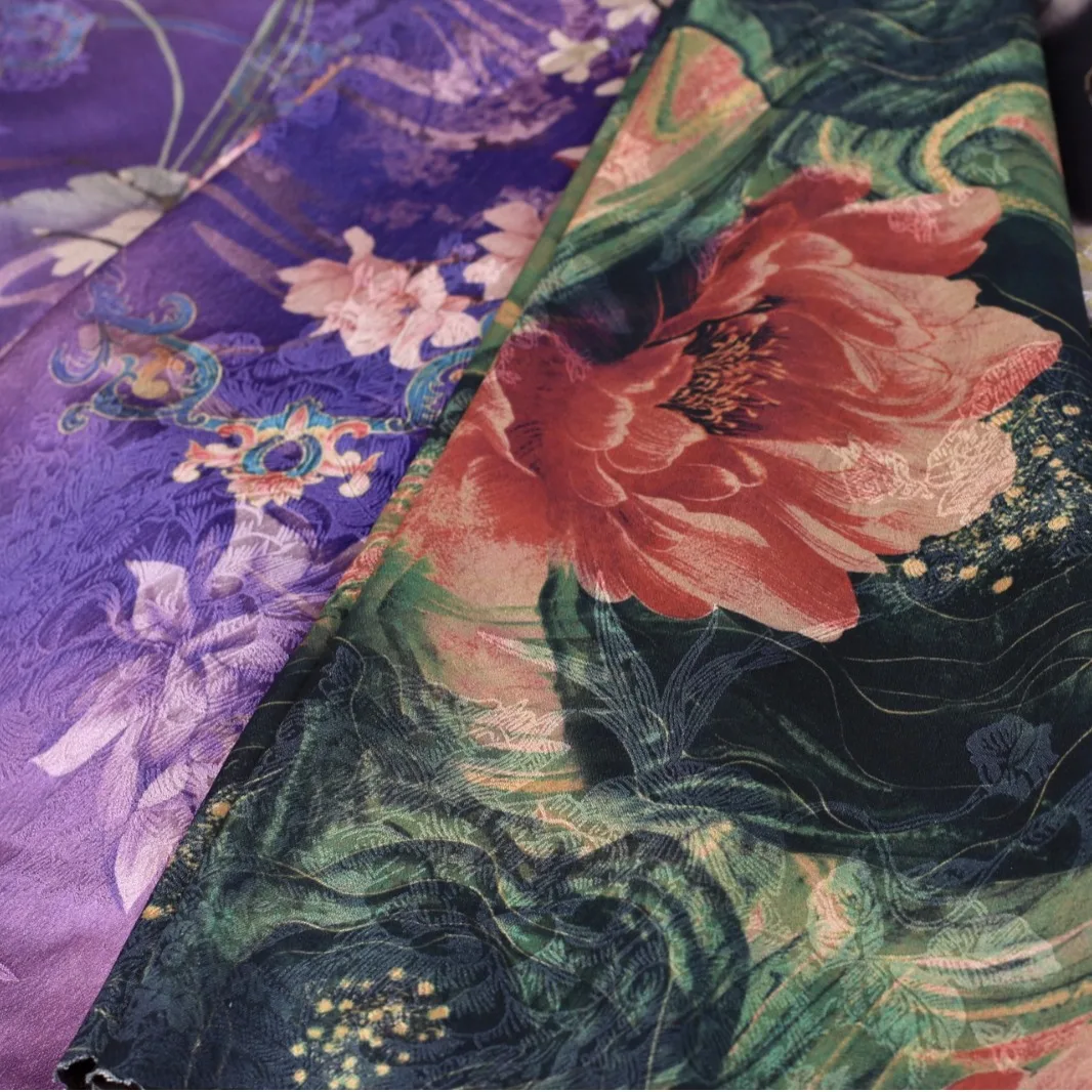 Retro Xiangyun Yarn Printed Cloth Multi-Color Optional Cheongsam New Guo Feng Fabric Tie-Dyed Clothing Hanfu