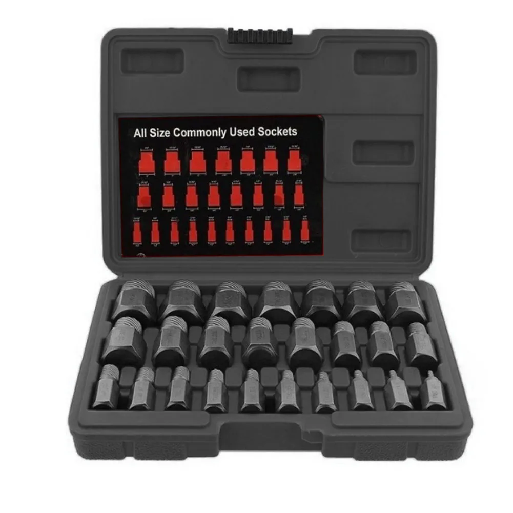 

25pcs Screw Extractor Set Multi-Spline Bolt Set Hex Head Metal Hex Screw Extractor Damaged Broken Bolt Remover Power Tools