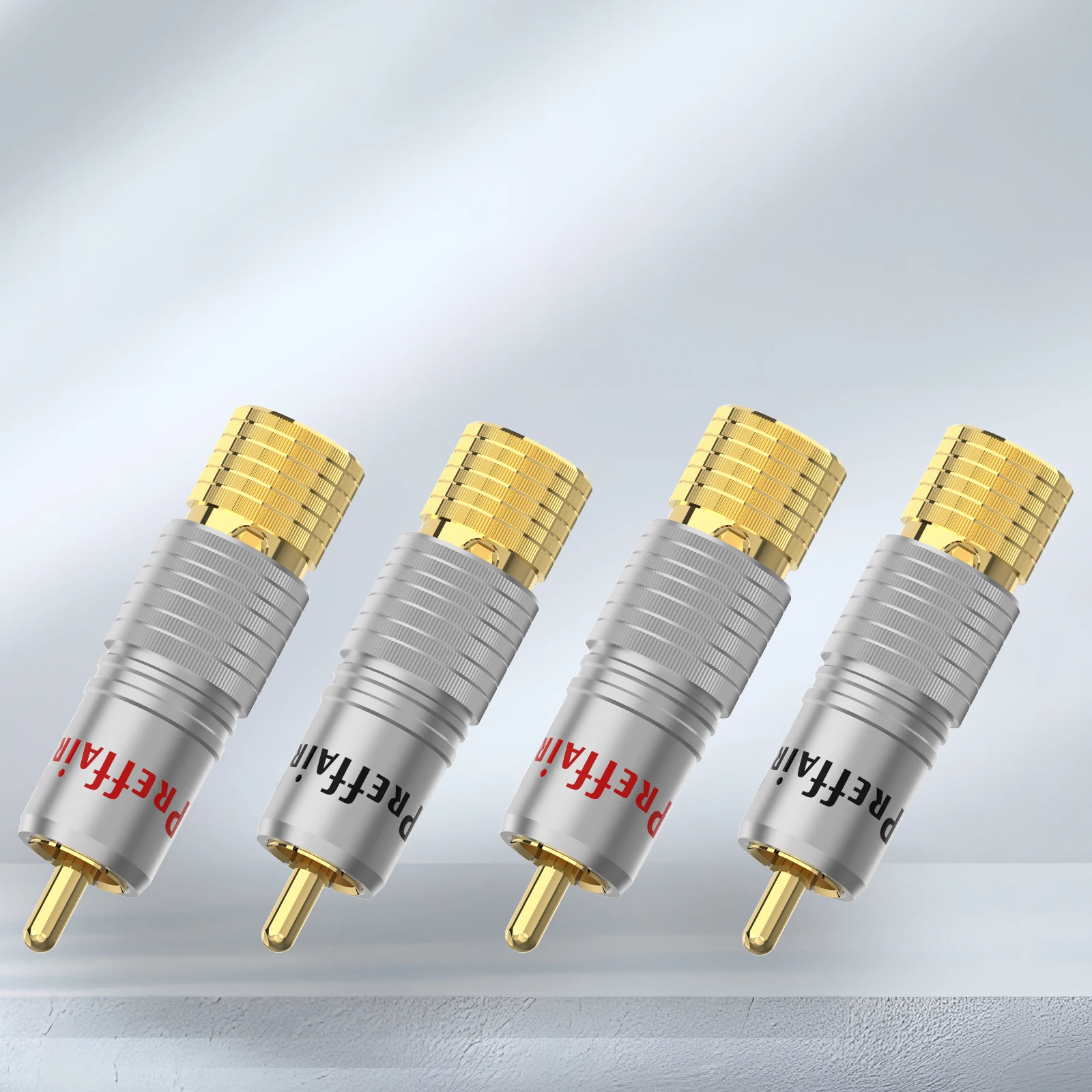 Preffair-Connecteur de Câble Audio R1716, Plaqué Or, avec Vis Fixe, 24K