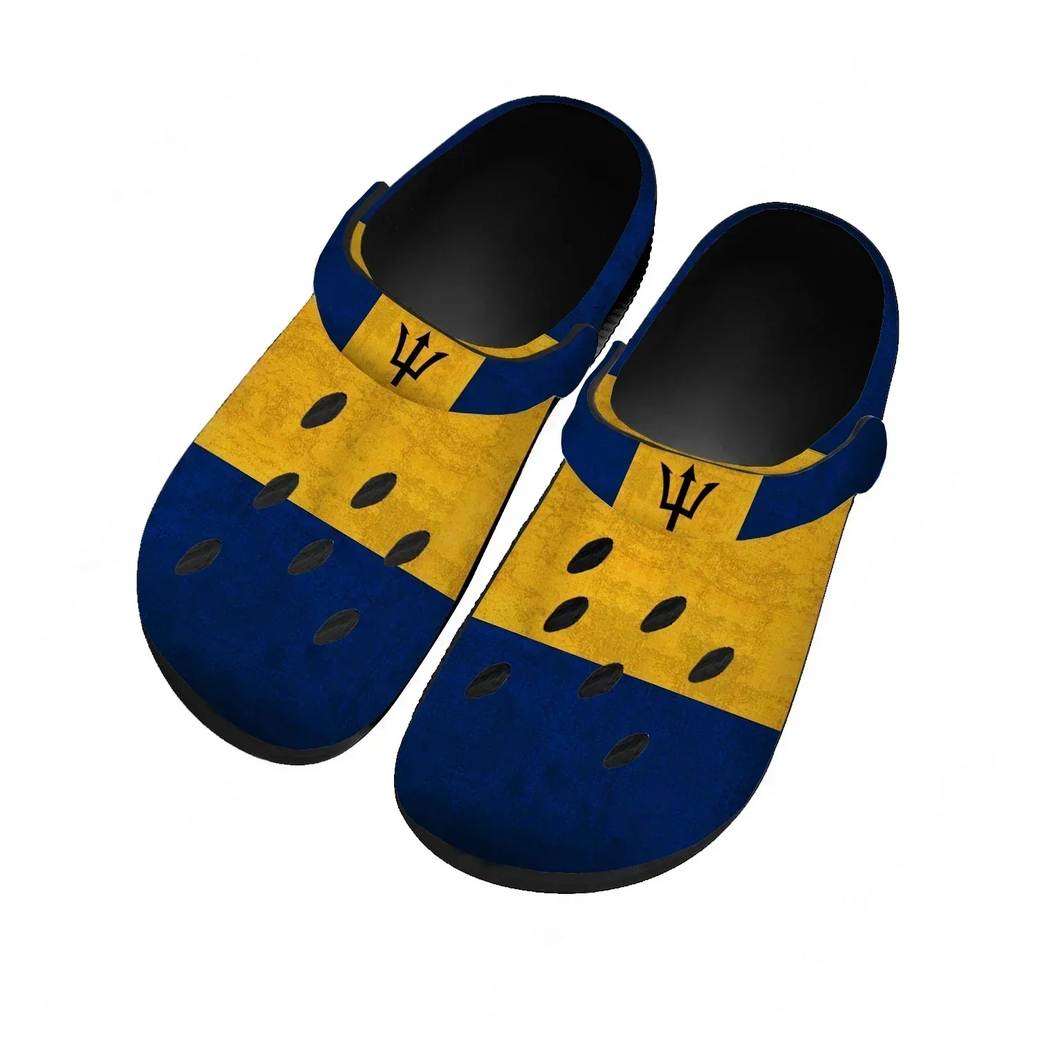 

Водонепроницаемые сабо с флагом Барбадоса для мужчин и женщин, удобные домашние садовые тапочки, индивидуальные пляжные дышащие шлепанцы с отверстиями