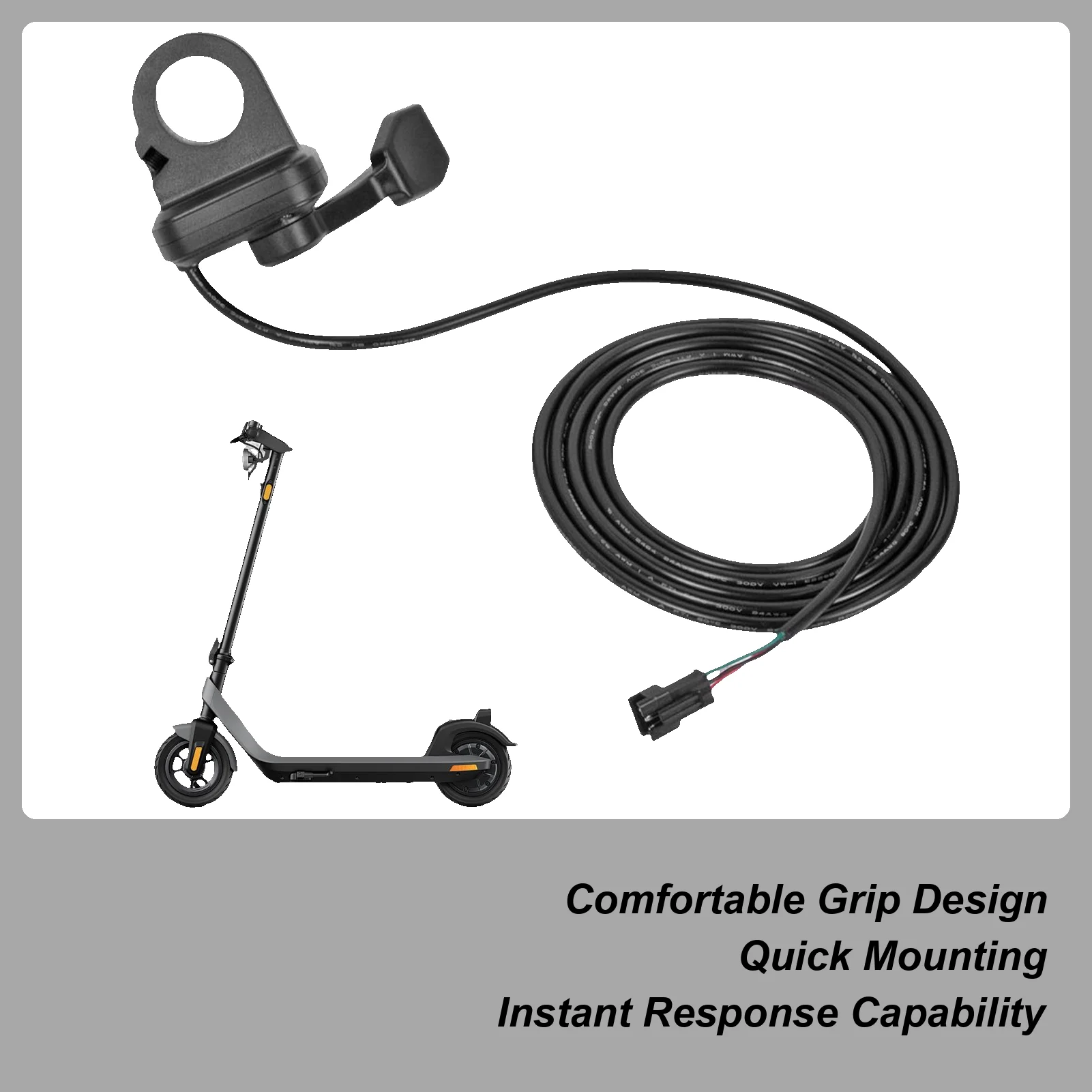

Дроссельная заслонка для скутера, эргономичные 3-контактные запасные части, тормозной разъем для электрического скутера с кабелем для ATV, мотокросса, бездорожья