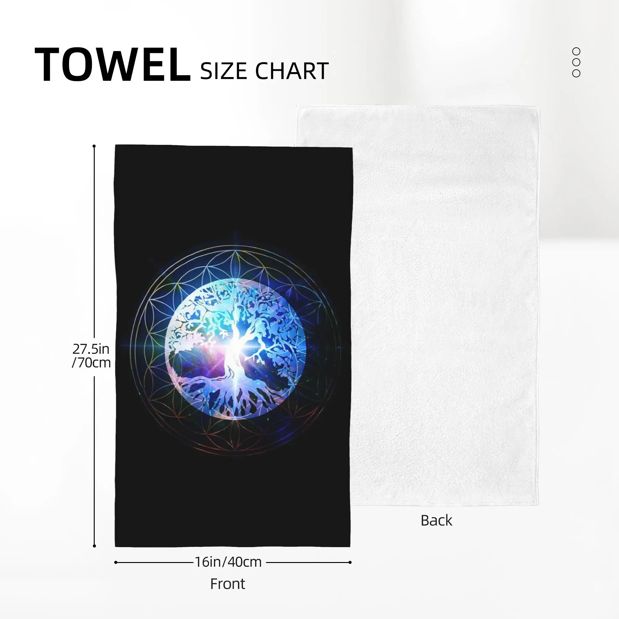 Custom Tree of Life Mandala Soft Face Towel Quick Dry Pool Bath Cotton Towels Breathable