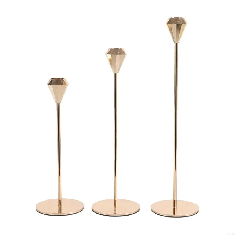 KX4B Metal Holders 3pcs/مجموعة شمعة زخرفية ديكور زفاف بسيط