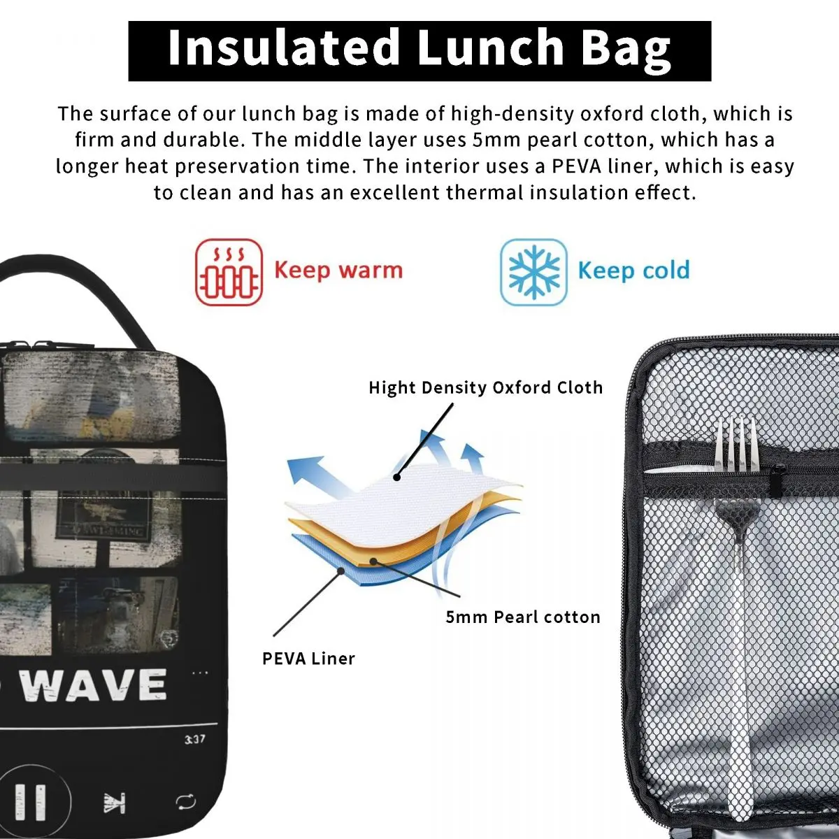 Rod Wave Rapper fiambrera aislada, bolsas de viaje de Hip Hop, contenedor de alimentos, enfriador portátil, fiambreras térmicas para el trabajo