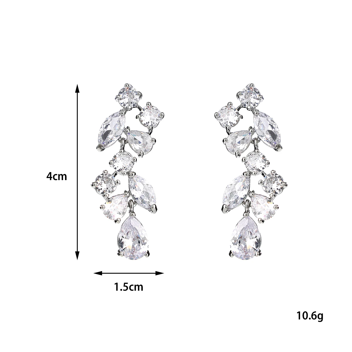 Pendientes de novia de circonia cúbica para dama de honor, aretes de boda elegantes, regalo de joyería para mujer, Pendientes colgantes formales de