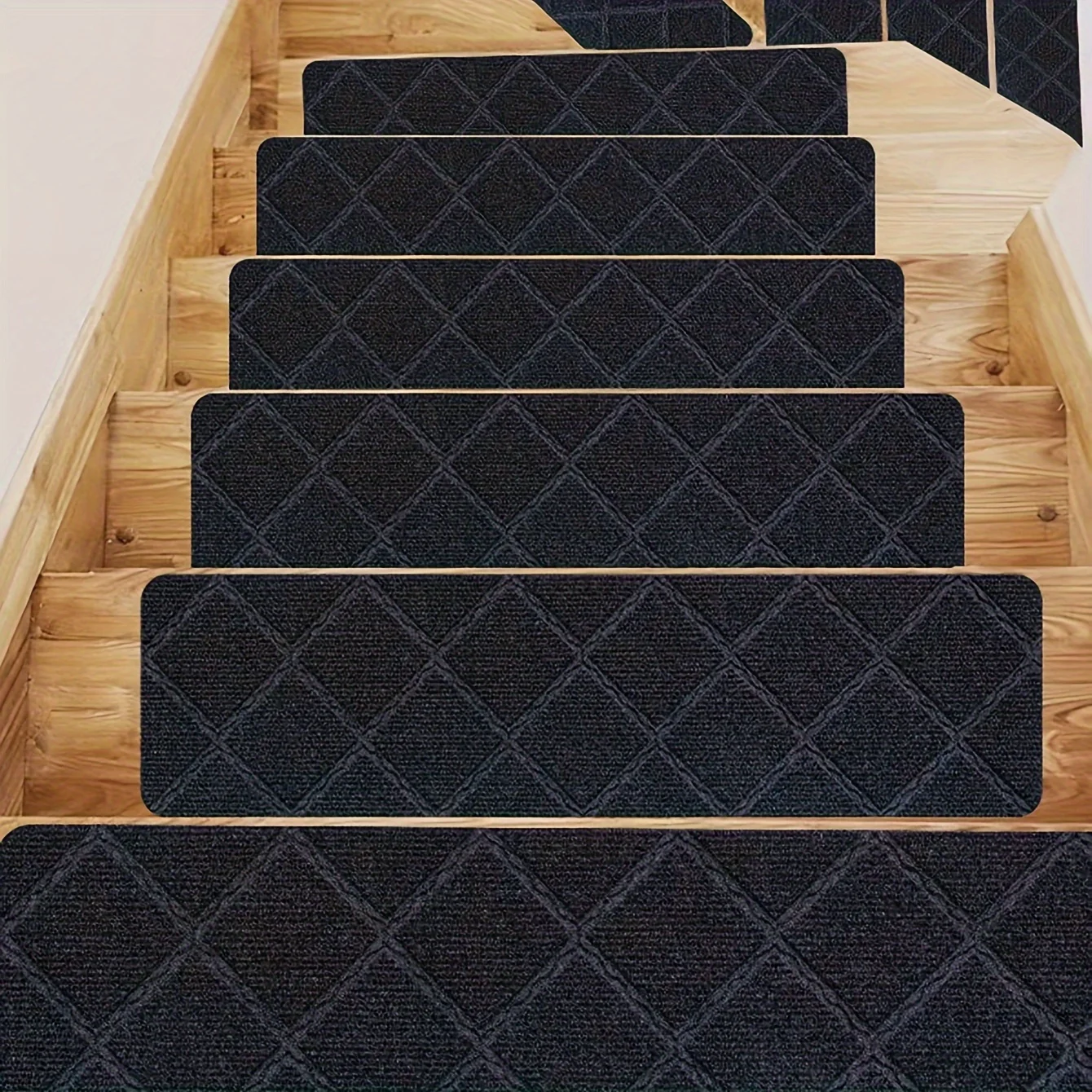 1pc-Anti slip carpet self-adhesive stair mat, suitable for wooden stairs - indoor stair tread mat