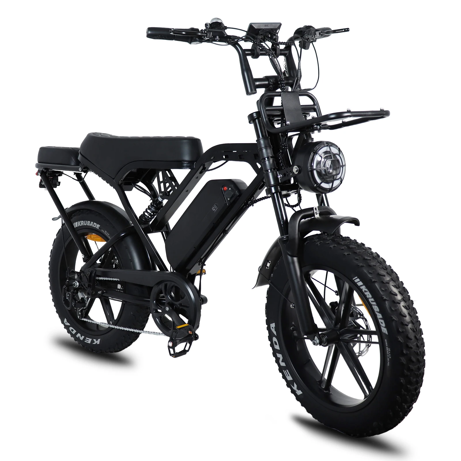 X80 Pro Adult Ebike, 1000W Motor, 20-inch Fat Tire Electric Bicycle, Hydraulic Brakes, 7-Speed ​​Transmission, 48V 15Ah Long Range, All-Terrain Off-Road Electric Bicycle, Front and Rear Suspension, Anti-Theft Alarm