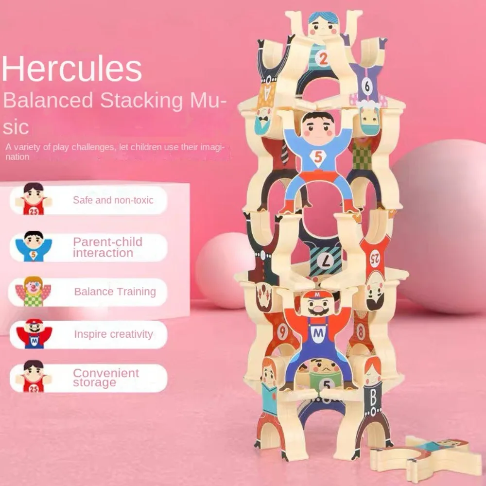 Regalo bambola di equilibrio in plastica fai da te Strongman blocchi di costruzione interazione genitore-figlio impilabili blocchi alti bambini bambini