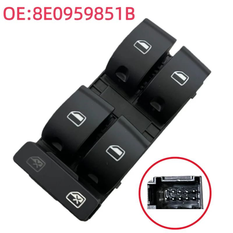 8E0959851B para Audi A4 RS4 interruptor de Control de ventana principal eléctrico del lado del conductor 8E0959851B