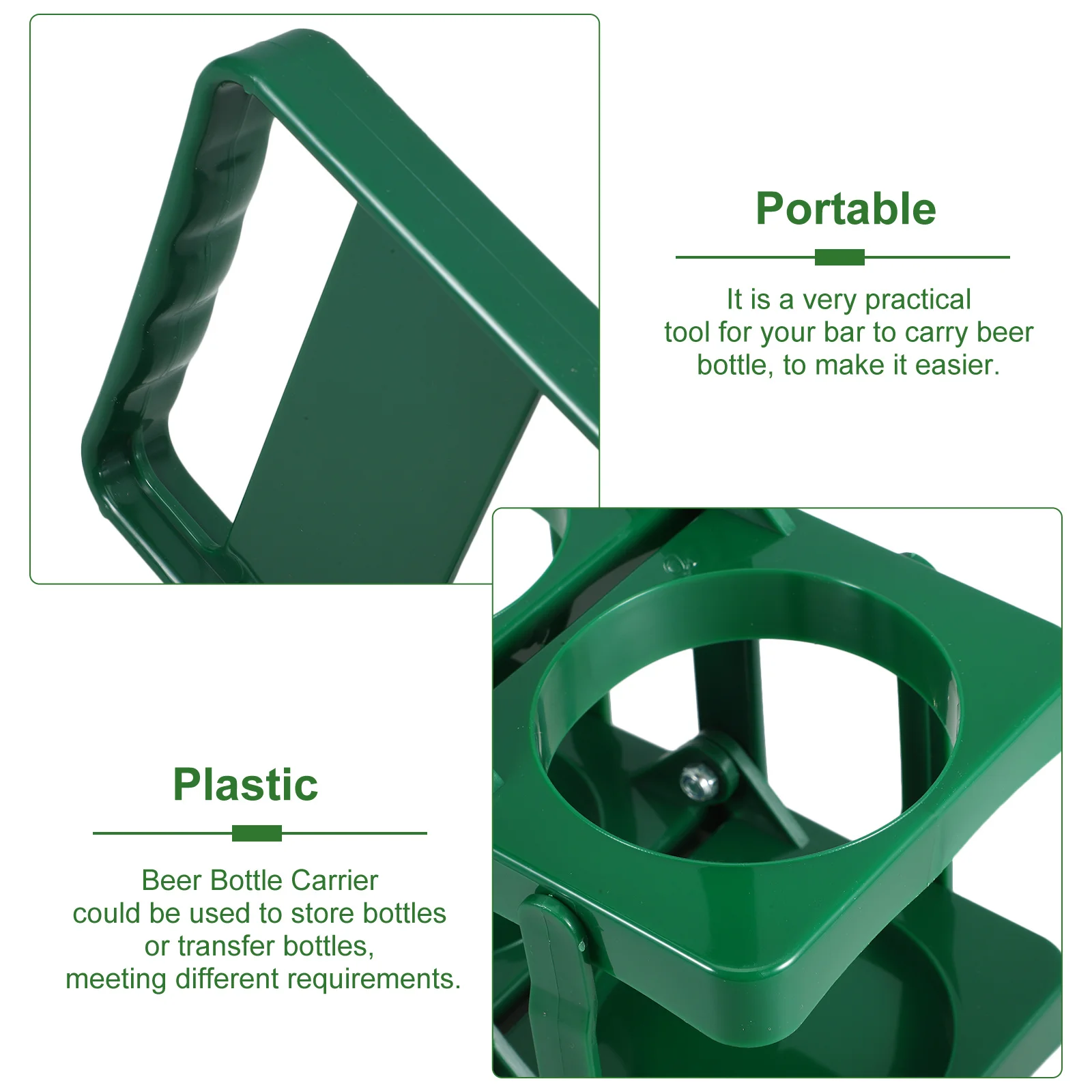 

Heavy Duty Foldable Beer Basket Reliable Plastic Construction Holds Bottles Safely Handheld Drink Carrier for Bar Home Kitchen