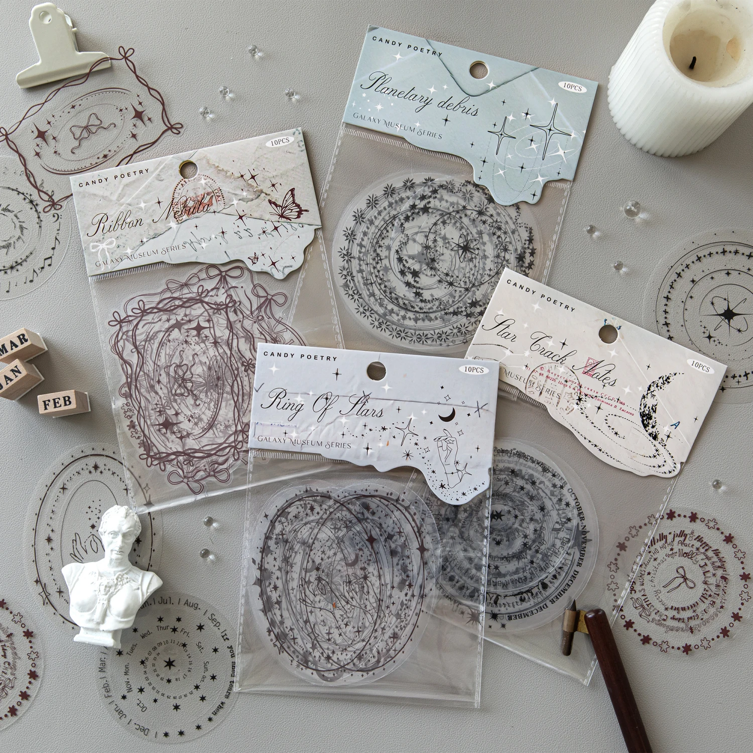 

8 упаковок/лот, серия Galaxy Museum, милая ретро декоративная наклейка для домашних животных