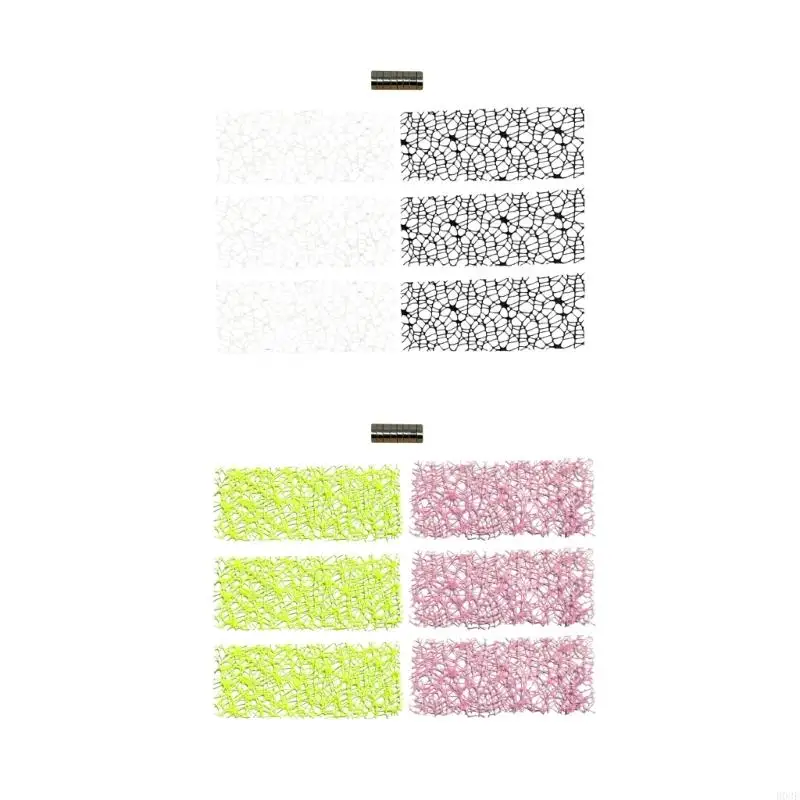 6PCS Springende Spinnen Lebensraum Zubehör Magnetische Spinnen Web Dekorationen für Spinnen Klettern und Verstecken B03E – Detail 1