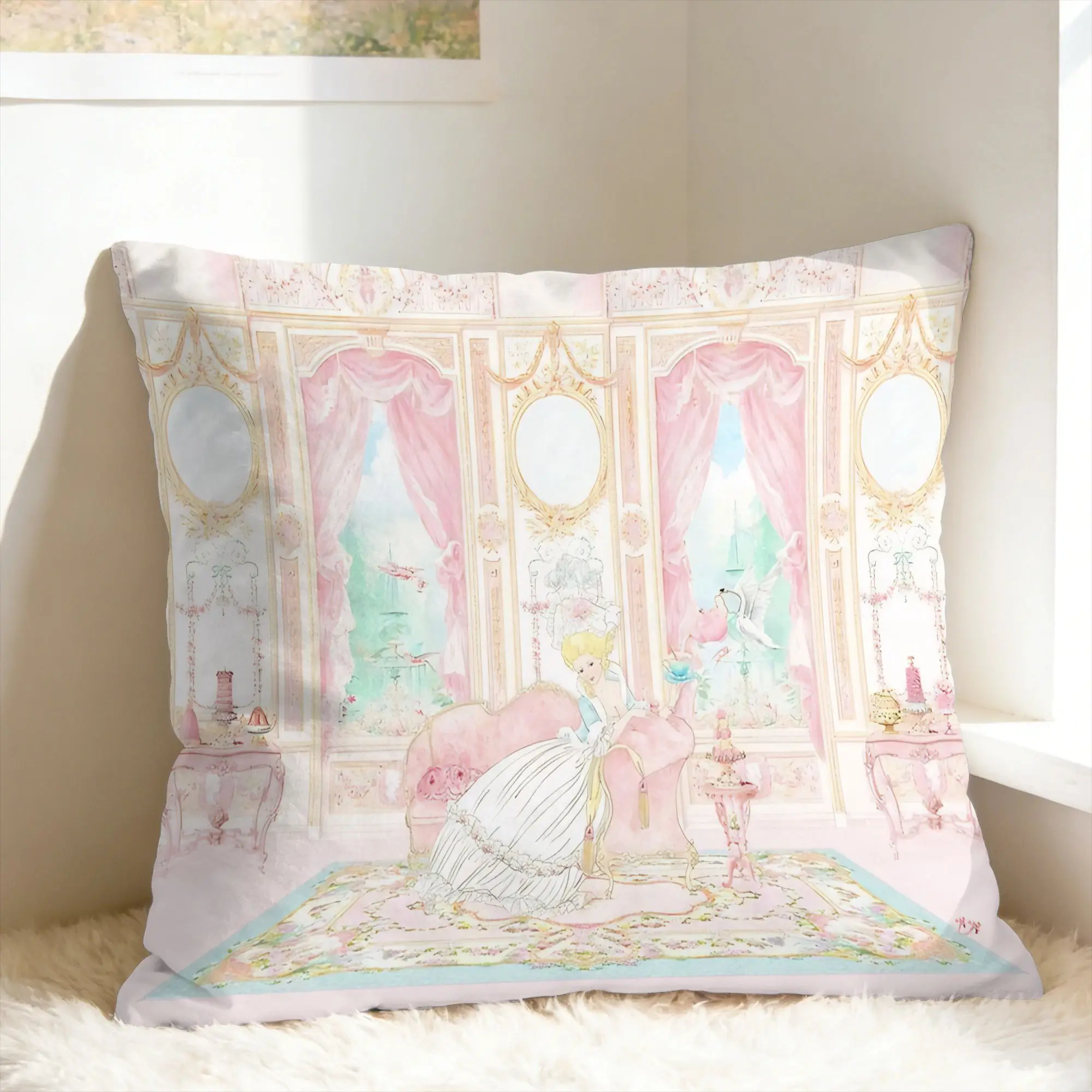 Marie Antoinette Afternoon Tea In French Paris Pillow Case  Soft Pillow Cover Funny Cushion Cover For Sofa Bedroom Home Decor