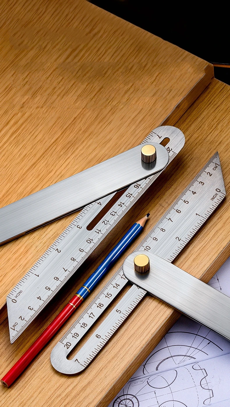 Holzbearbeitung Messlineal Edelstahl Zeichenhilfe Zimmerei Werkzeug Holzbearbeitungslineal für Tischler Handwerker Hausbesitzer
