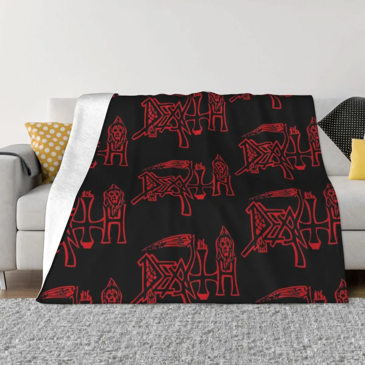 

Death Logo Plush Bedroom Winter Blankets Thin Wadding Blanket Throw Blanket