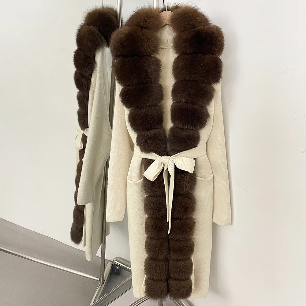 

Reality Fur Jacket Woman Cardigan Femmes Lace Sweater Spring Women's Sweater Lady Natural Fur Coats Knitting Women's Top Knitted