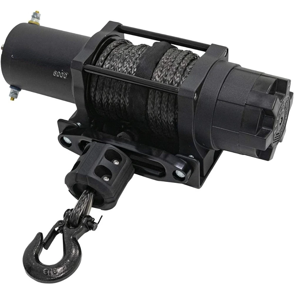 Black Ops 6000 LB Winch with Winch Mounting Plate for Polaris Ranger Midsize 400/500 / Crew / 570/800 (See Fitment).