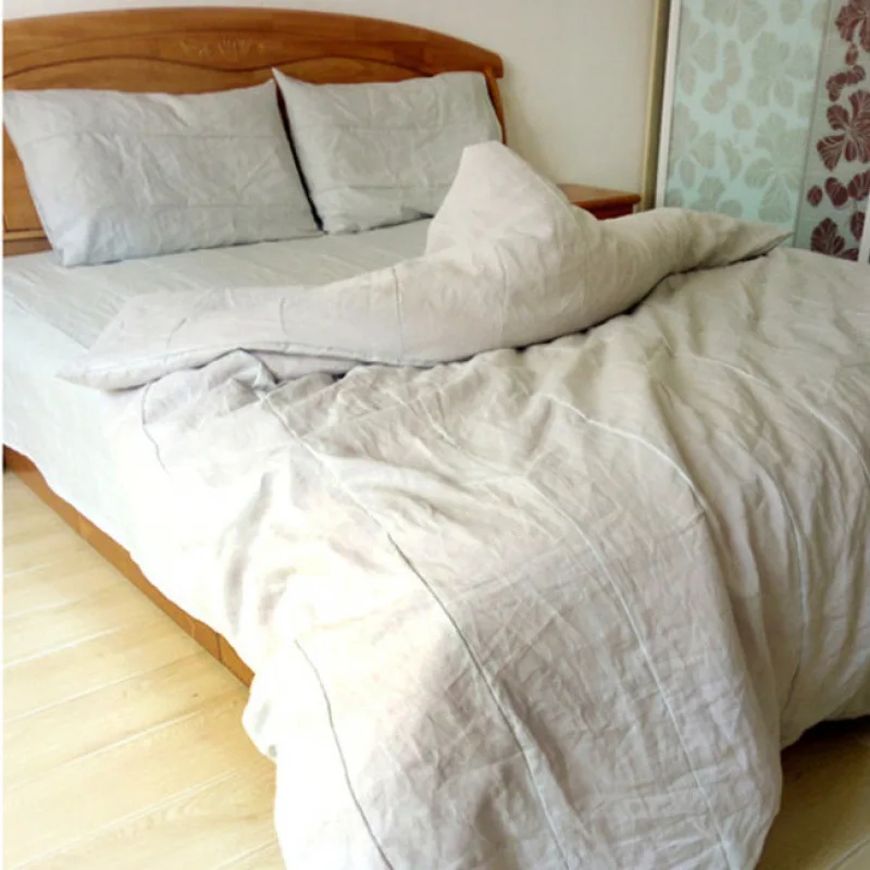 

Pure linen quilt cover single piece French rain and dew hemp anti-mite and bacteriostatic student dormitory splicing cotton and