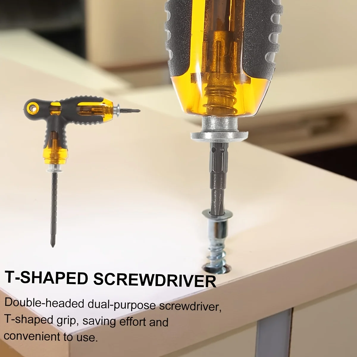 2-in-1-Haushaltsschraubendreher, Reparaturwerkzeug für Zuhause, zerlegbares magnetisches rotierendes Ratschenschraubendreher-Set für Möbel/Auto/Computer – Detail 6