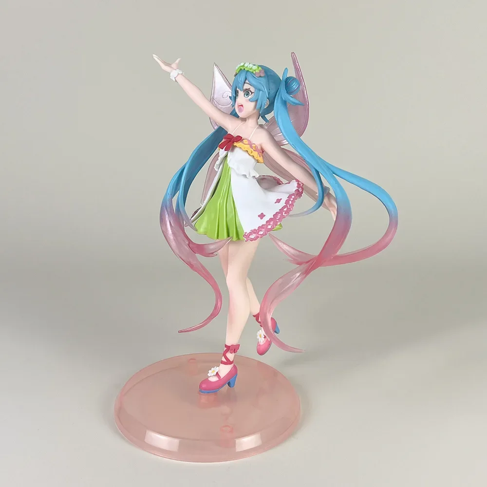 20cm Hatsune Miku Anime Girl Figures Cartoon Cherry Blossom Miku Butterfly Fairy Doll Mode Figurines Kids Toys Gifts Ornament