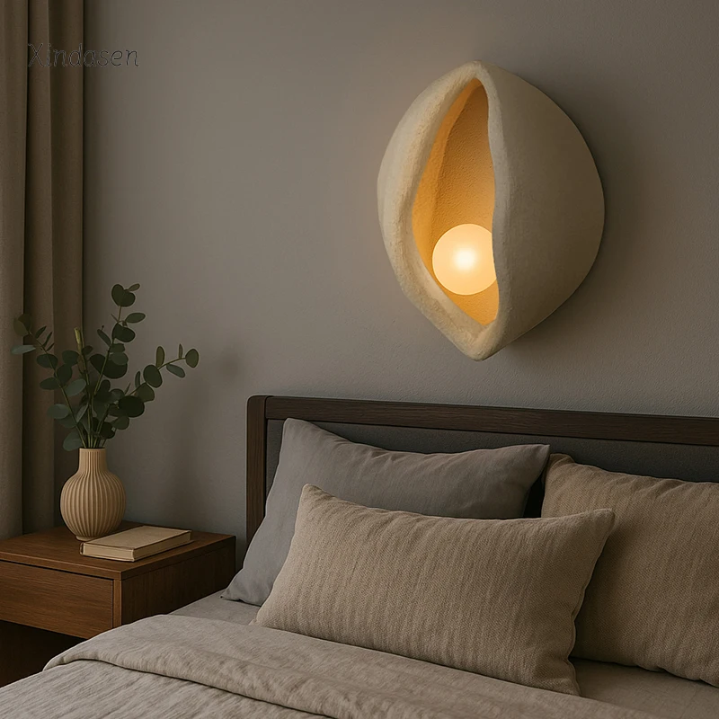 

Настенный светильник Nordic Wabi Sabi, современный минималистичный светодиодный настенный светильник для спальни, прикроватный, коридор, декор для гостиной, настенное художественное бра